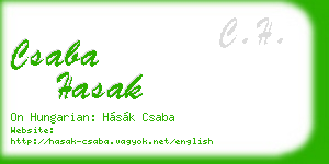 csaba hasak business card